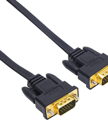 65Ft Extra Long VGA to VGA Cable for Computer Monitor 15 Pin Male to Male Flat VGA Cord Full HD Video (20 Meter, Black)